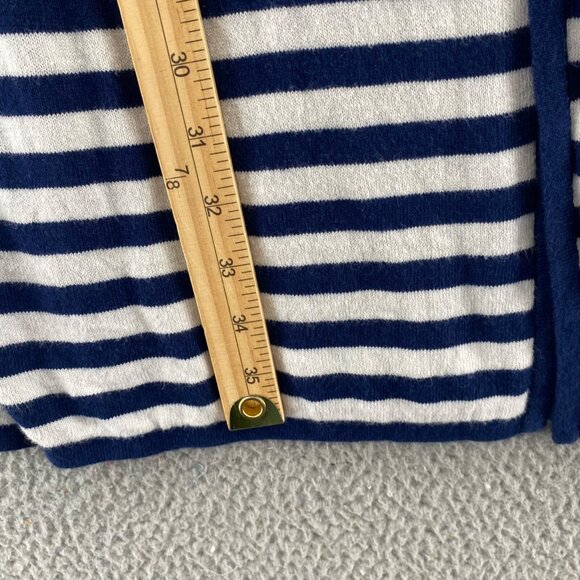 Chicos Sweater Womens 1 US Medium Blue Striped Cardigan Reversible Open Front - Picture 9 of 10